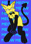 gravity falls, bill cipher as a cat. off topic but i still stare at this drawing because i think his arms are too long but hes in such a weird position that maybe they arent IDK