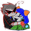 homestuck, ship art of hal and nepeta